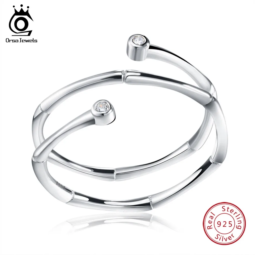 ORSA JEWELS Настоящее 925 стерлингового серебра женские кольца с фианитами алмазным