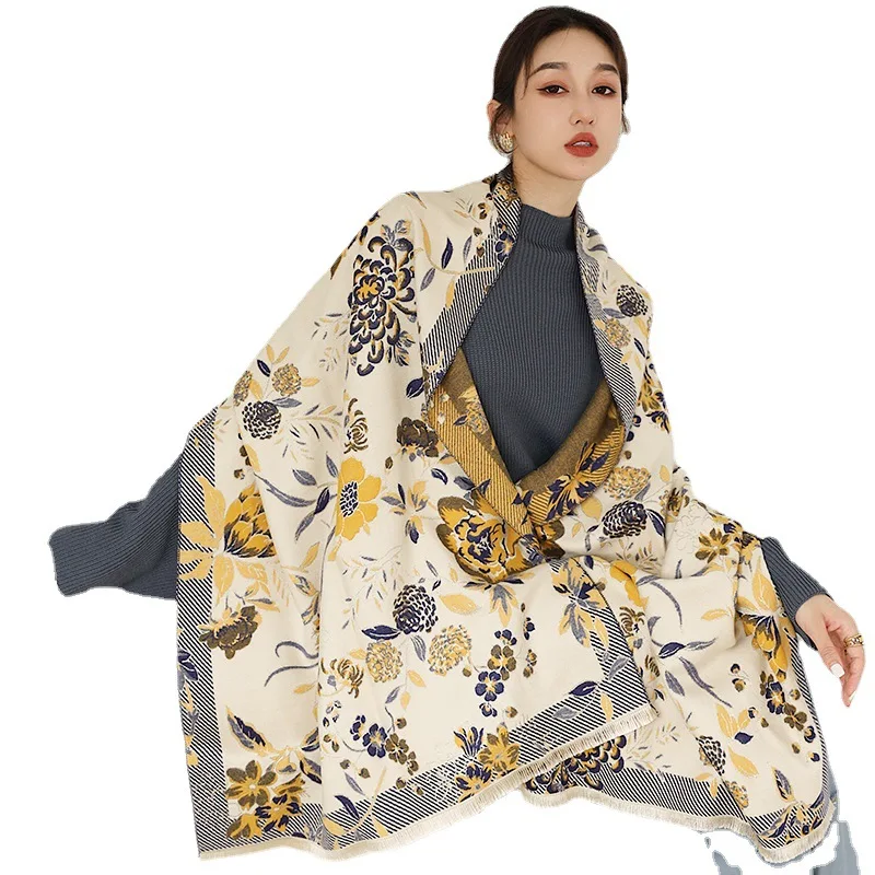 

Luxury Winter wool Scarf Cashmere Thick Soft Warm Pashmina Scarves Female Shawl Wraps Bufanda echarpe hiver cicartiz invierno