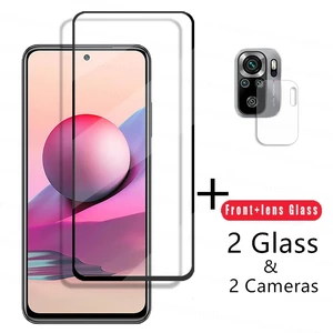 4 in 1 2 5d tempered glass for redmi note 10 pro glass for note 10t 10s 10 pro screen protector len film for redmi 9t 9a 9c 9 free global shipping