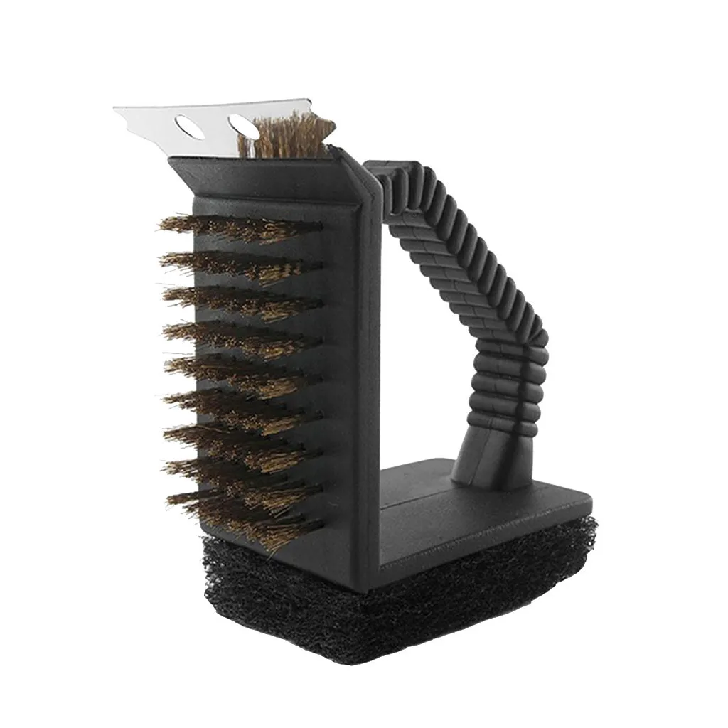 Новый стальной щетка 3 в 1 для барбекю гриль скребок инструмент очистки краев