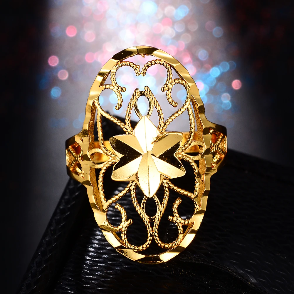 Женское кольцо в этническом стиле Wando форме цветка и звезды регулируемое