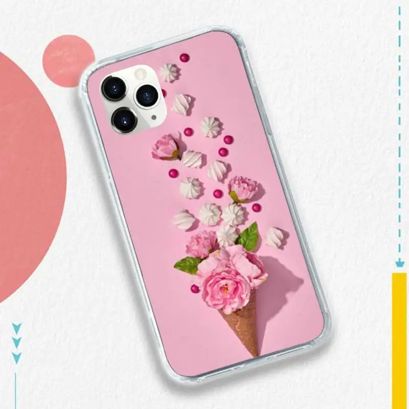 

ice cream Flower Paintbrush art Phone Case for iPhone 11 12 pro XS MAX 8 7 6 6S Plus X 5S SE 2020 XR