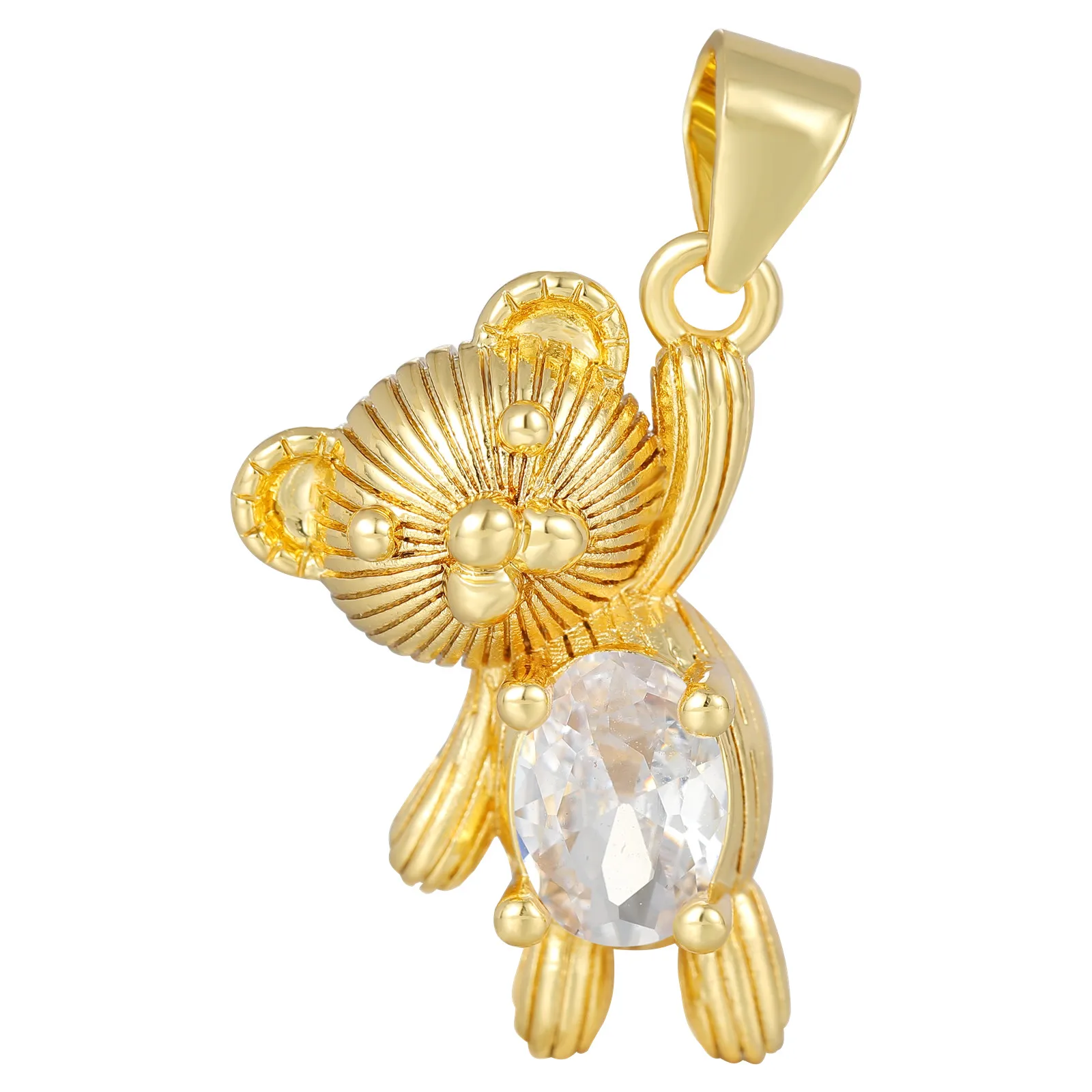 Милый медведь инкрустированный цирконием золотой кулон в виде медного медведя