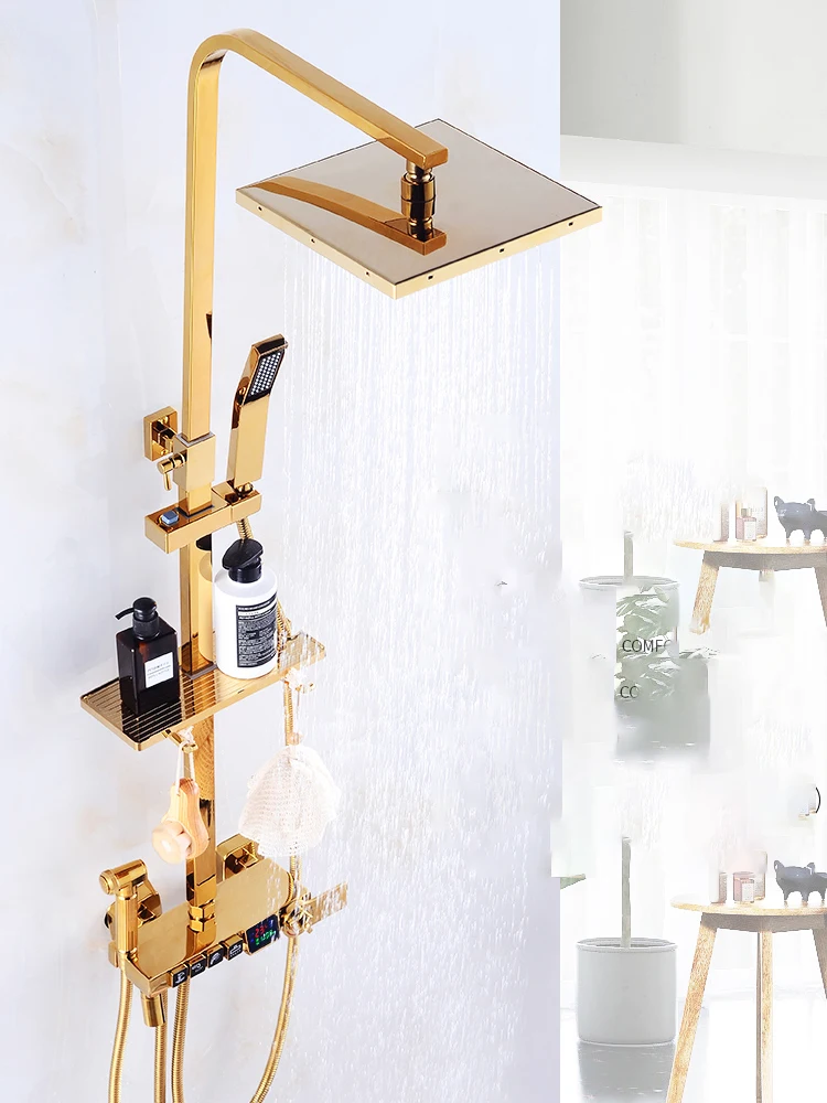 Смеситель для душа с цифровым дисплеем и функцией поддержания температуры -