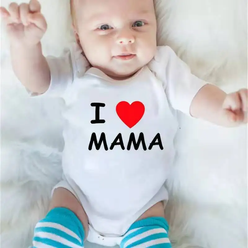 Детский комбинезон с принтом I LOVE MAMA and PAPA |