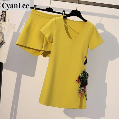 Женский комплект из 2 предметов больших размеров модные наряды 2020 летний