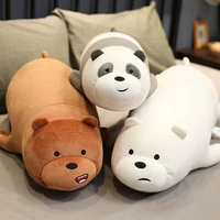 cartoon cute bears lying panda plush toys soft stuffed kawaii polar bear dolls pillow back cushion for kids children girls gifts