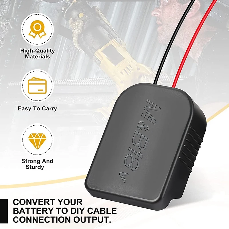 2 Packs Battery Adapter for Makita 18V Battery Power Mount Connector Adapter Dock Holder with 14 Awg Wires