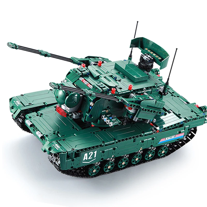 1498 шт. RC автомобиль военный M1A2 бак Совместимая модель конструкторных блоков