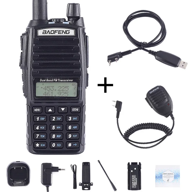 Baofeng Ture 8 Вт Высокая мощность UV-82 10 км большой дальности мощность ful портативная рация CB vhf/uhf двухстороннее радио Amador 8 Вт UV82 - Цвет: UV82-8W-Cable-Mic