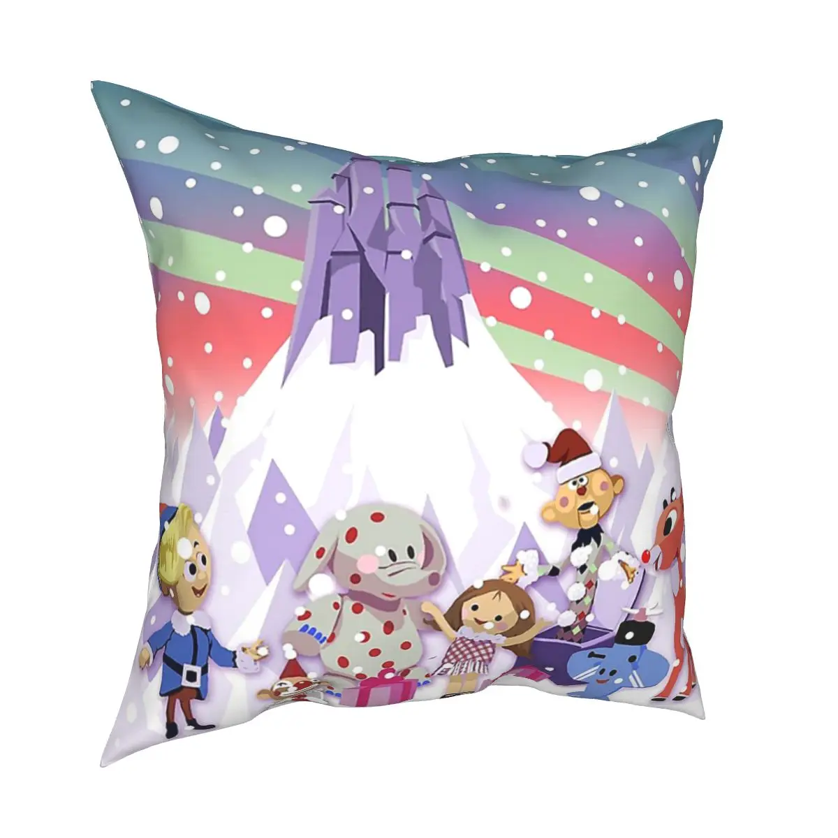 

Christmas Island Of Misfit Toys Rudolph Vintage Style Travel Poster Soft Polyester Cushion Cover Decor Wholesale Home Decor