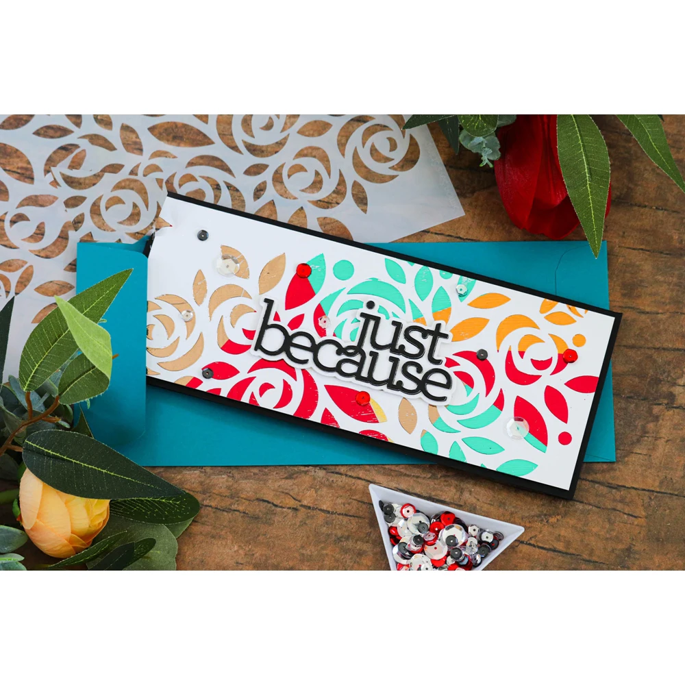 

Rose flower leaf plant Metal Cutting Stencil DIY Scrapbooking Easter Craft Embossing Making Stencil