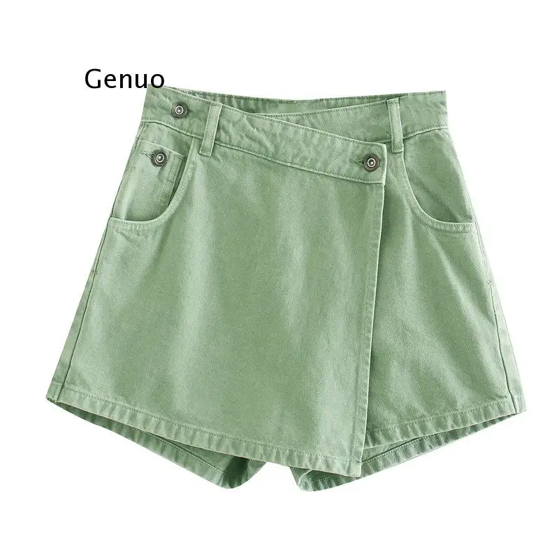 Новая женская обувь в винтажном стиле с пуговицами на карманах шорты Пэтч юбки