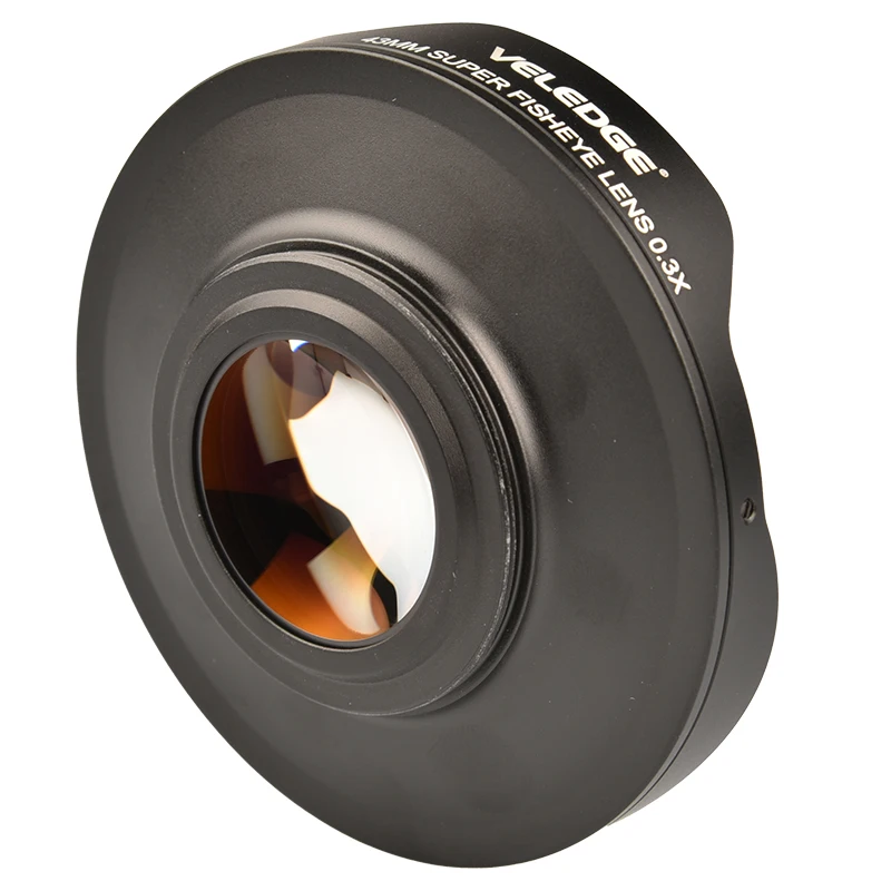 37MM / 43MM 0.3X Ultra Fisheye Wide Lens Adapter With Hood Only For Video Cameras Camcorders Wide Angle Adapter Ring