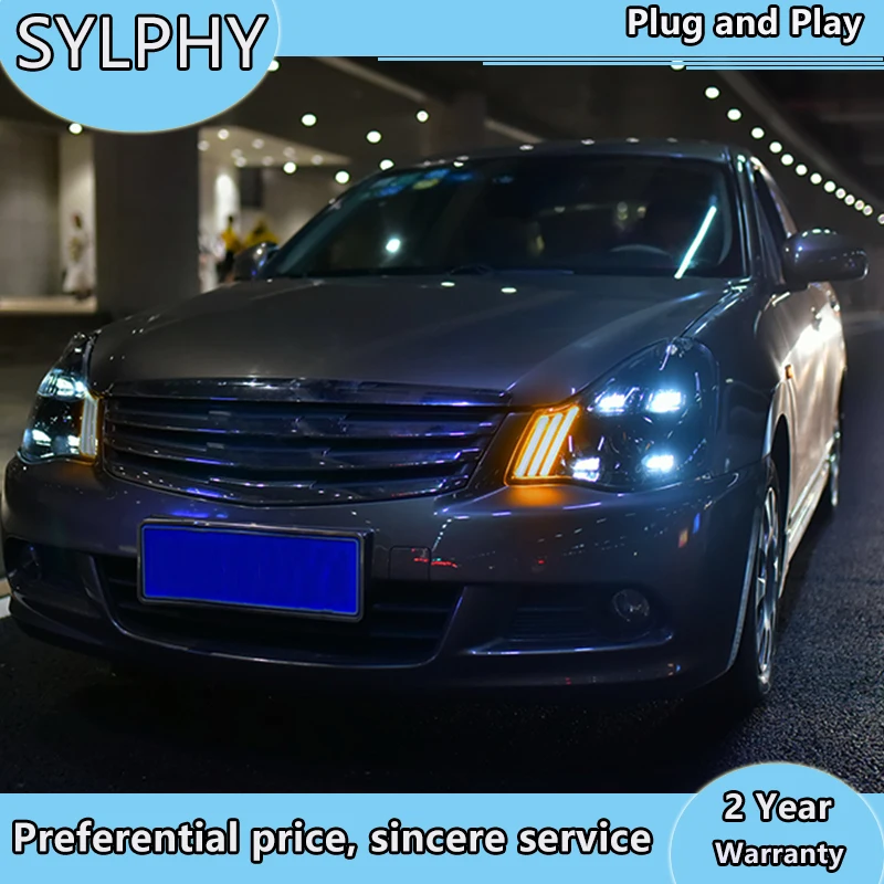 Автомобильный Стайлинг для Sylphy фары 2007 2011 Sentra X Trail светодиодный задний фонарь DRL Bi