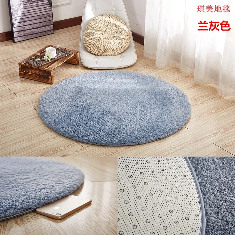 

2020 Hot sale Fluffy Round Carpet Non-Slip Shower Bedroom Mat Door Floor Carpet Shaggy Faux Fur Area Rug Home Textile