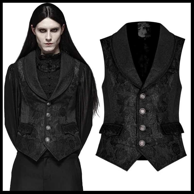 PUNK RAVE Men Gothic Victorian Style Short Jacket Fashion Evening Party Gorgeous Steampunk Vest | Мужская одежда