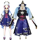 Игра Genshin Impact Kamisato Ayaka, костюм для косплея, платье для Хэллоуина, наряд для вечеринки, женская униформа