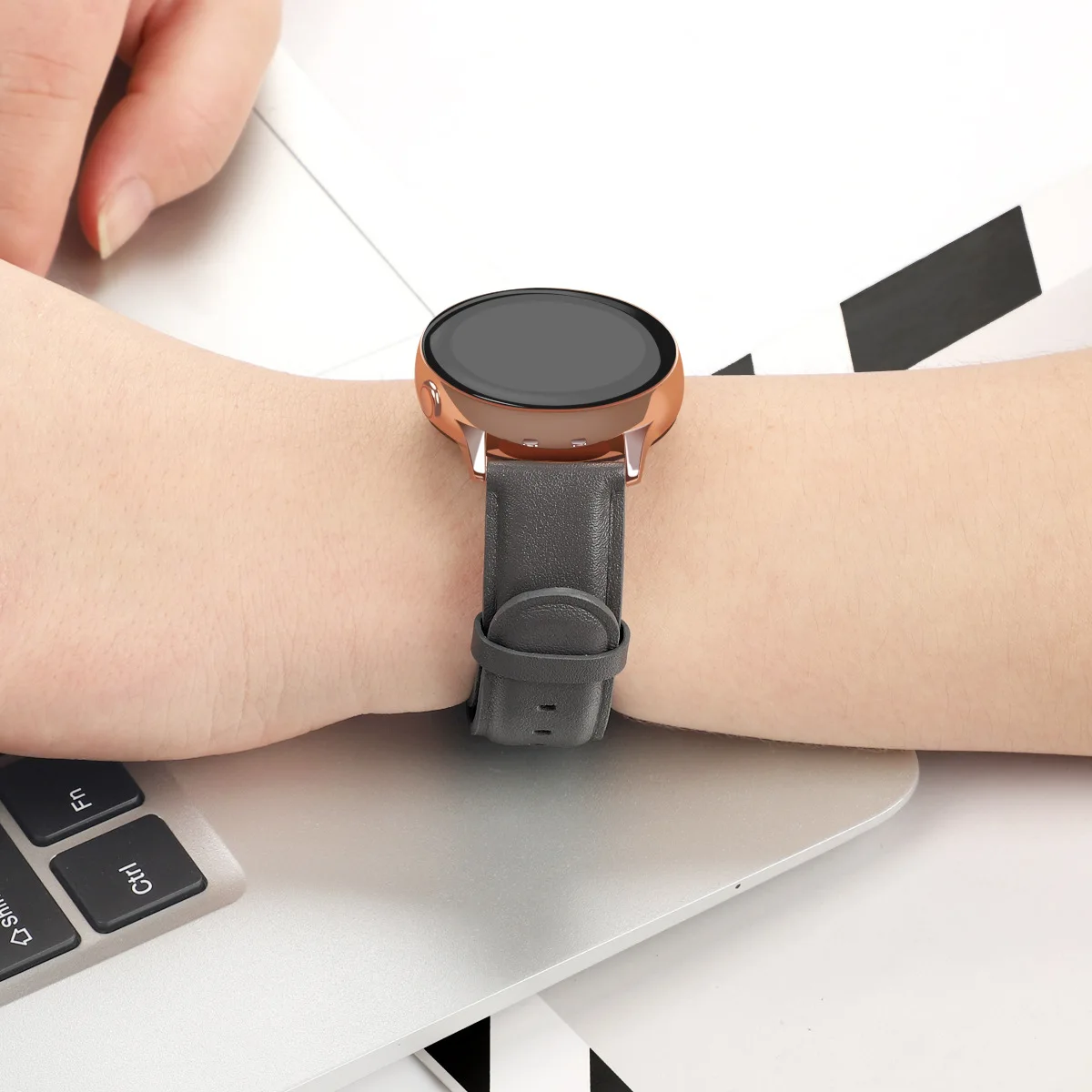 8 цветов ремешок для часов из натуральной кожи для samsung Galaxy Watch Active 2 40 мм 44 мм быстросъемный стальной ремешок с застежкой