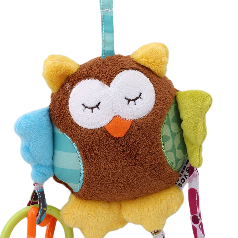 

New Plush Rattle Newborn Baby Boy Girl Cute Cotton Rattles Infant Animal owl bear monkey Hand Bell Kids Plush Toy Gifts