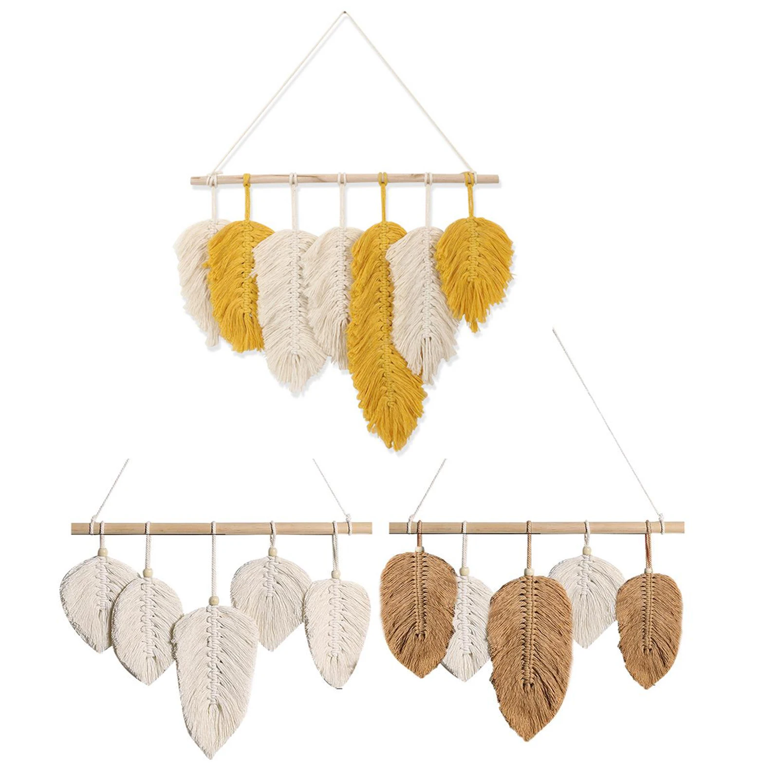 

Macrame Leaves Wall Hanging Tapestry Bohemian Dreamcatcher Cotton Handwoven Tapestry For Bedroom Wall Home Nordic Boho Decor