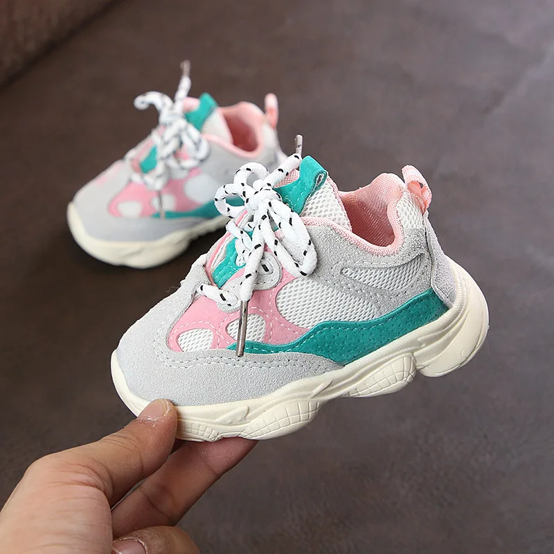 Baby Toddler Shoes 2022 New Spring Autumn Soft Bottom Patchwork Kids Sneakers Lace Up Boys Girls Sport Chaussure Enfant | Детская одежда