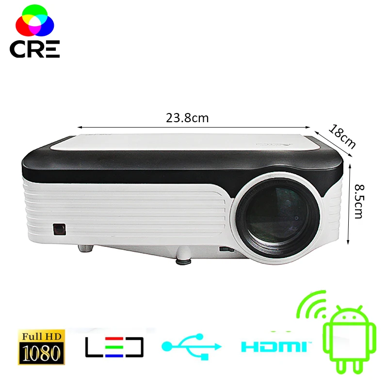 CRE 3200 люмен видео проектор Full HD 1920*1080 4K Поддержка Android проектор с Wi-Fi Bluetooth Android 7,1 OS светодиодный проектор
