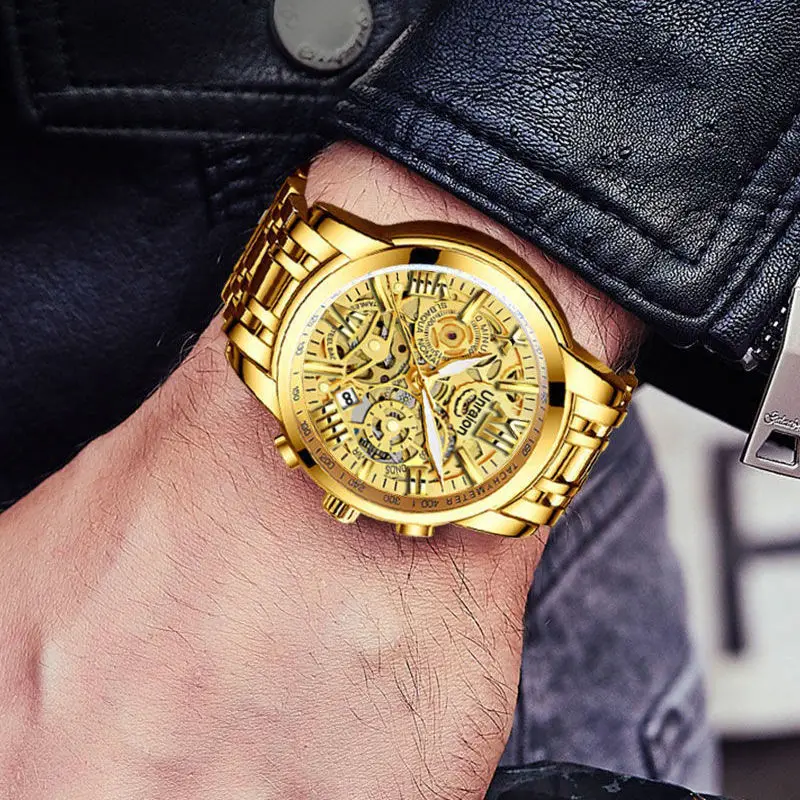 Quartz Watch Skeleton Watches Men Sport Clock Casual Business Wrist Watch Relojes Hombre Built-in Battery Hour 2021A4158