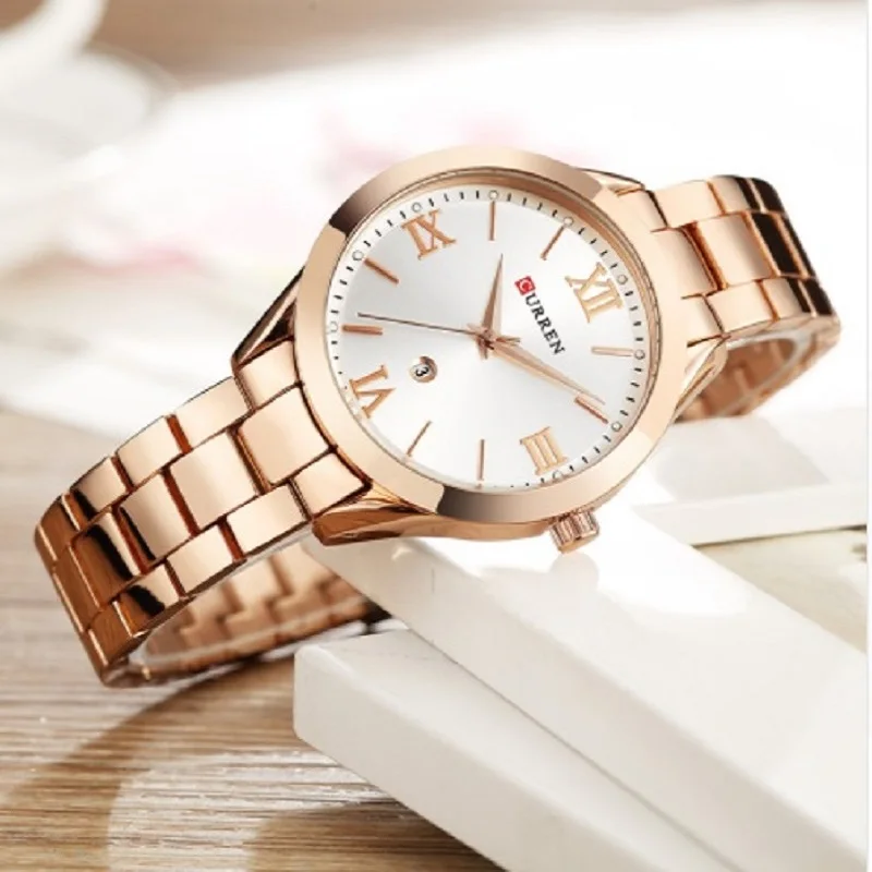 

CURREN 9007 Luxury Women Watch Famous Brands Gold Fashion Design Bracelet Watches Ladies Women Wrist Watches Relogio Femininos