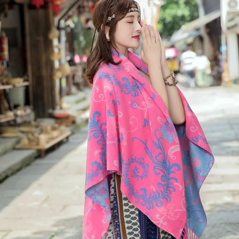 

Летняя воздухопроницаемая комнатная шаль двойного назначения фуляр в этническом стиле с нетерпением утолщенный супер осенний зимний тури...