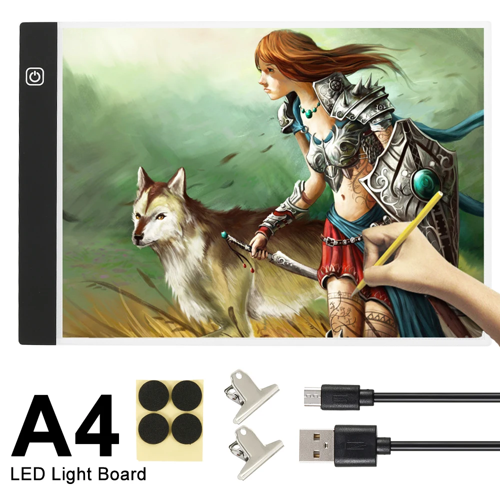 A4 Led копия стола светящаяся доска эскиз отражение Затемнения Кронштейн живопись