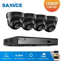 sannce 4ch 1080p lite video security system 5in1 1080n dvr with 2x 4x 1080p outdoor waterproof home video surveillance cameras