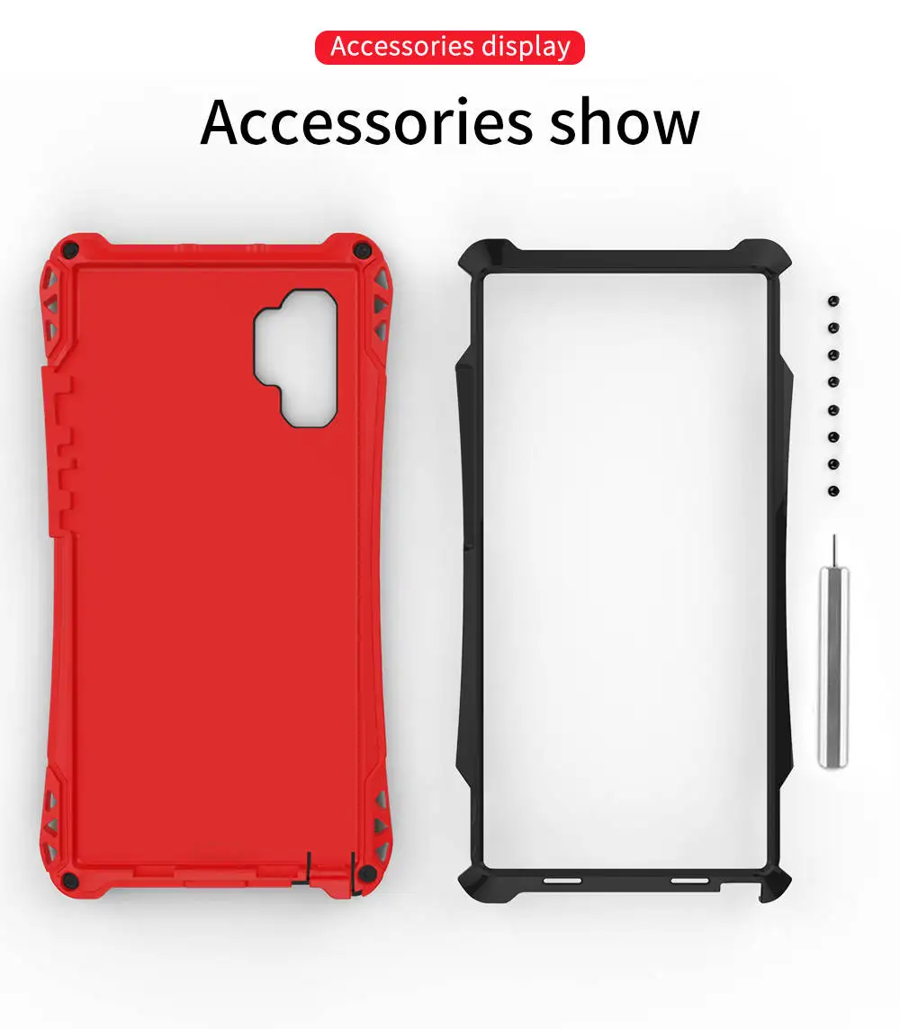 Carbon fiber Tri-proof Waterproof Armor Aluminum Phone Case for Samsung Galaxy Note 10 Plus 9 8 S10 5G S9 S8 S7 Cover |