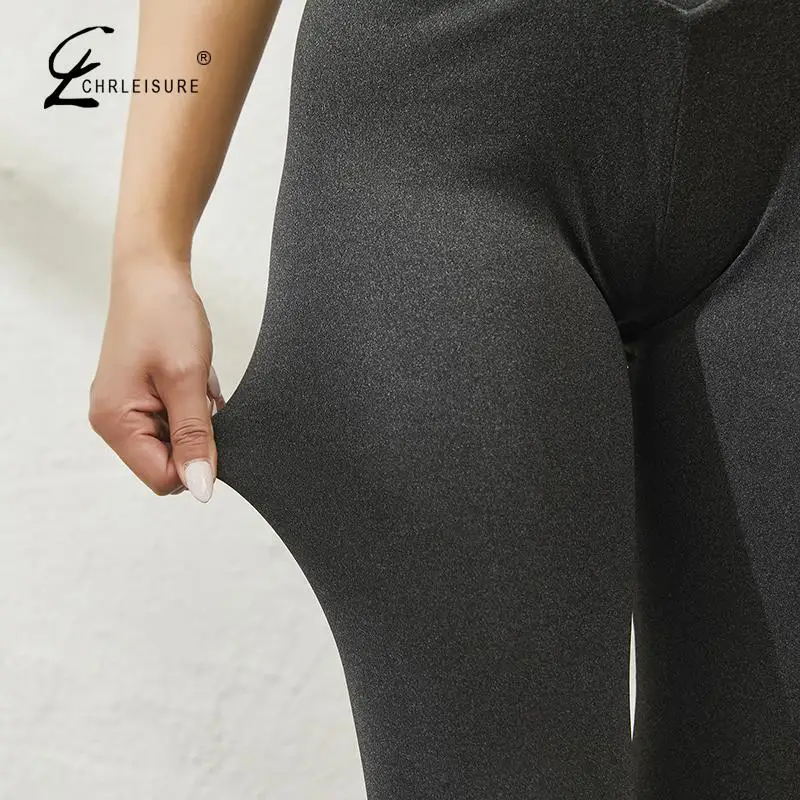 

CHRLEISURE Winter Warm Seamless Women Leggings Outdoor Sports Running Leggings Push Up Workout Leggingswomen Sexy