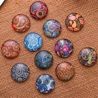 12mm 14mm 16mm 30mm fashion charm flowers pattern round handmade photo glass cabochons flat dome cover pendant cameo settings