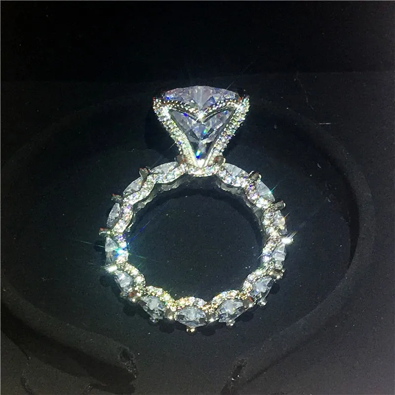 

Кольцо из серебра 925 пробы с сердечком 8ct AAAAA Cz, винтажное