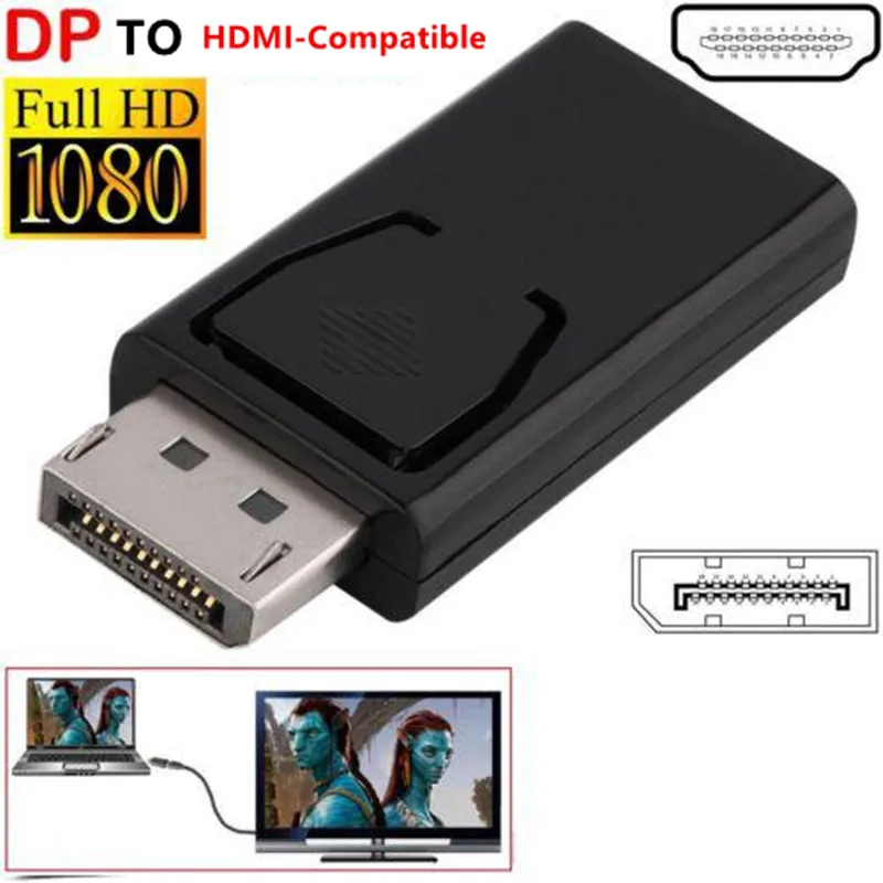 Переходник для порта дисплея DP папа HDMI совместимый мама черный