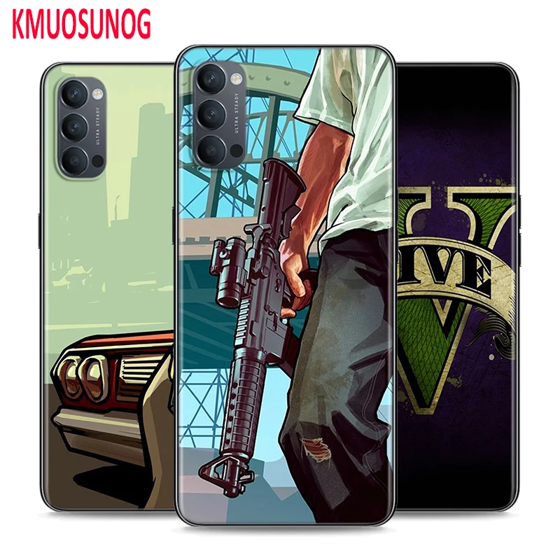 

Silicone Cover Grand Theft Auto GTA V for OPPO Reno 4 3 Pro 10X Zoom 2 Z F ACE X2 Pro 5G A5 A9 2020 Phone Case