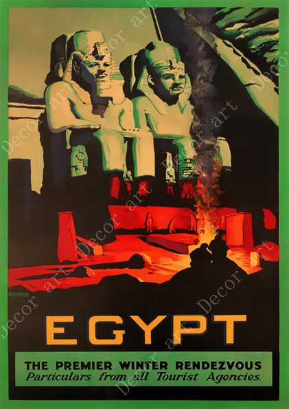 Воздушный поезд путешествие в Африку Египет холст живопись винтажные настенные