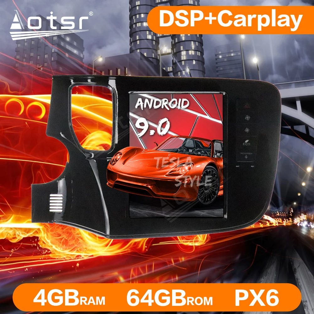 Автомобильный мультимедийный плеер Carplay Android 9 0 4 ГБ 64 GPS навигация для Mitsubishi OUTLANDER
