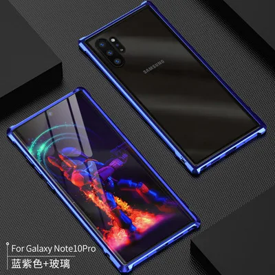 Blue note10plus Note10plus, Высококачественная ультратонкая металлическая рамка, закаленное стекло, зеркальная оболочка для samsung galaxy note 10 plus, чехол, крышка, note10+ note10 - Цвет: Blue note10plus