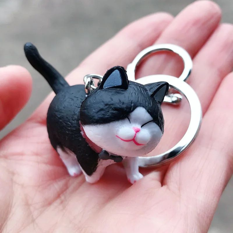 3D модные милые полимерные Брелоки для ключей Lucky fat black Cat брелок домашних животных