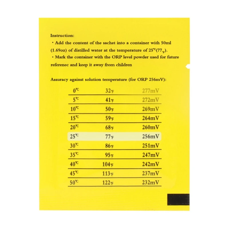 

ORP Buffer Calibration Powder Redox Potential Analyzer Test Pen Calibration 256 Y98E