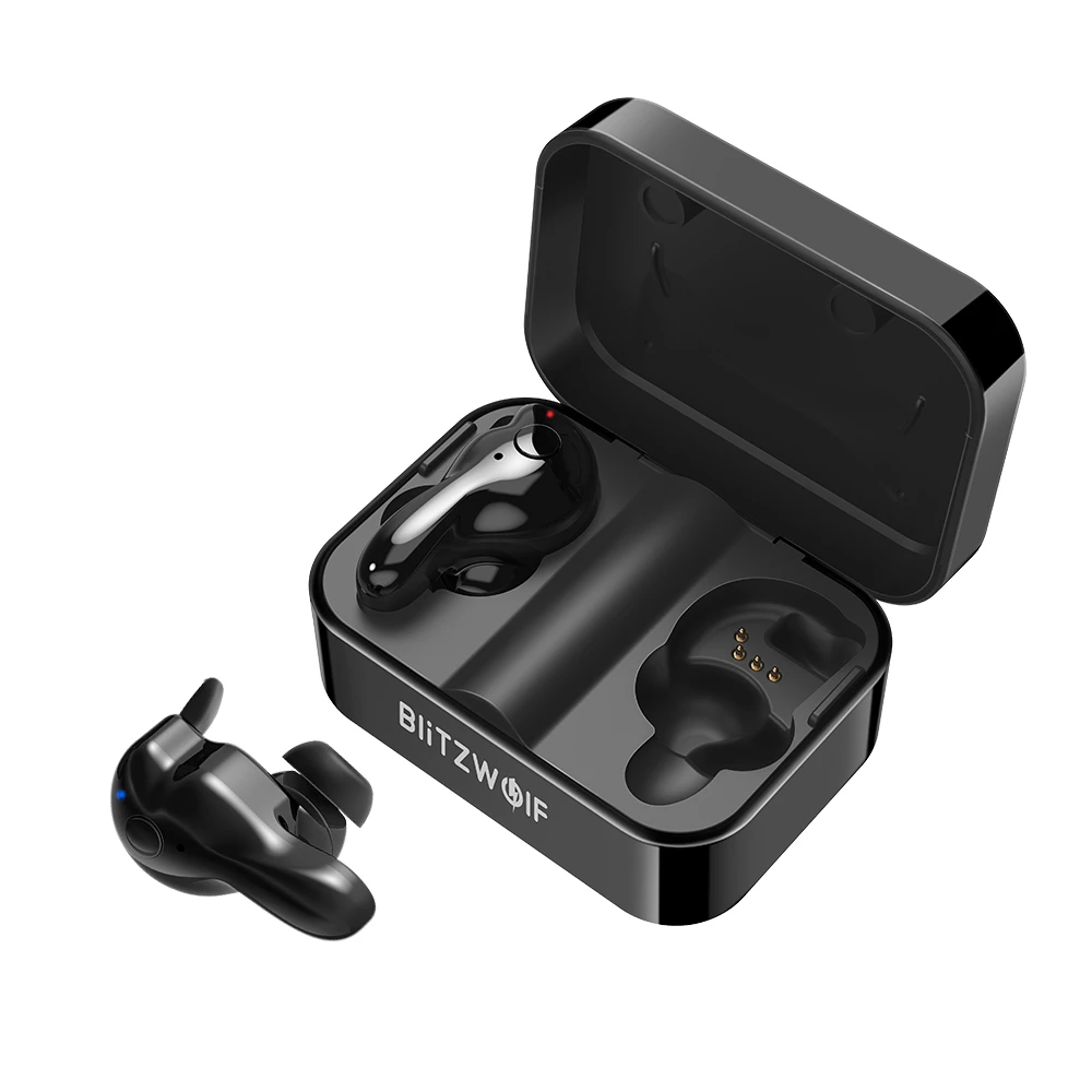 Black Blitzwolf BW-FYE1 bluetooth V5.0 TWS настоящие Беспроводные спортивные наушники TWS Наушники Hi-Fi стерео двойной микрофон с зарядным устройством - Цвет: Black