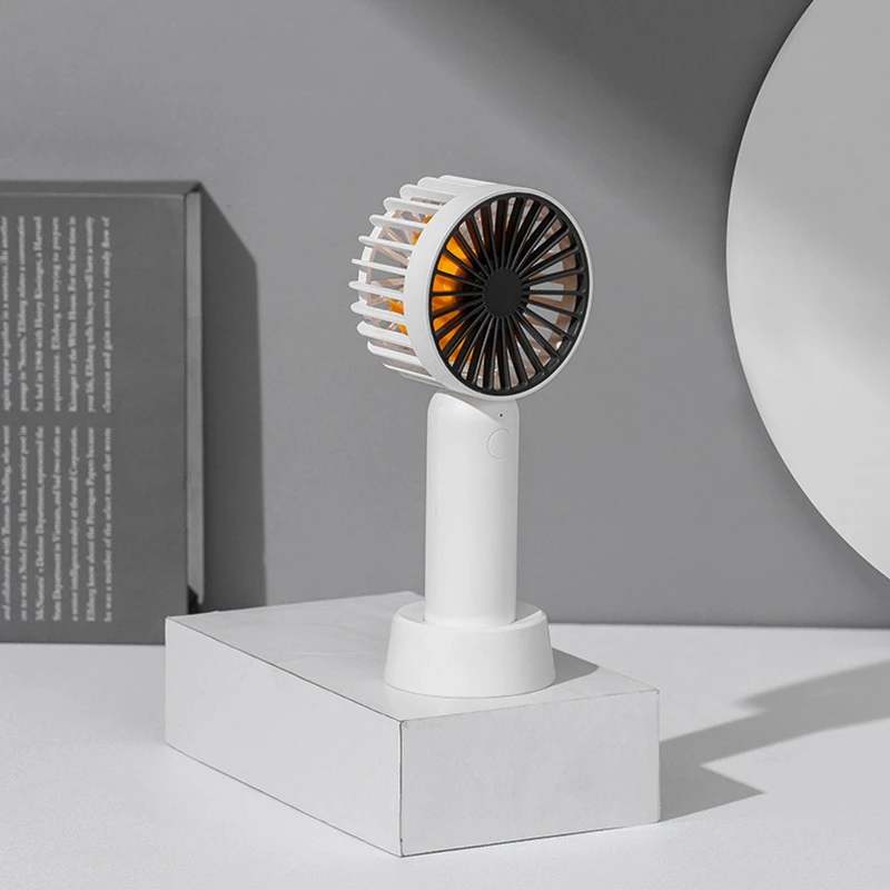 Мини переносной вентилятор на руке с заряжаемой батареей для охлаждения настольный с подставкой 3 режима для дома офиса путешествий.