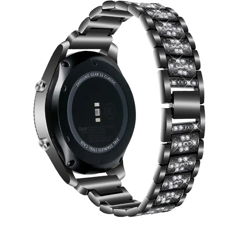 Женский бриллиантовый ремешок для samsung Galaxy Watch Acive 46 мм/42 мм gear S3/S2 frontier/Classic huawei gt watch band 20 мм 22 мм браслет