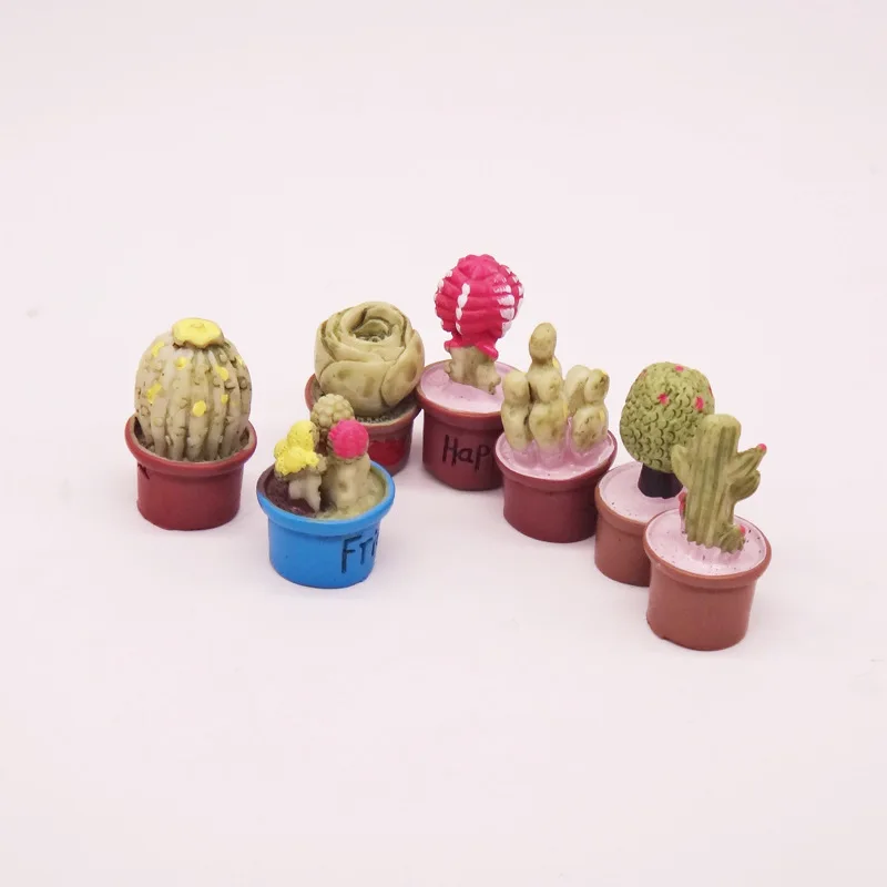 Figuras de Cactus en miniatura para casa de mu&ntilde;ecas, plantas verdes en miniatura, &aacute;rbol en maceta, decoraci&oacute;n de paisaje de jard&iacute;n, accesorios de simulaci&oacute;n DIY, juguetes, 1:12-3