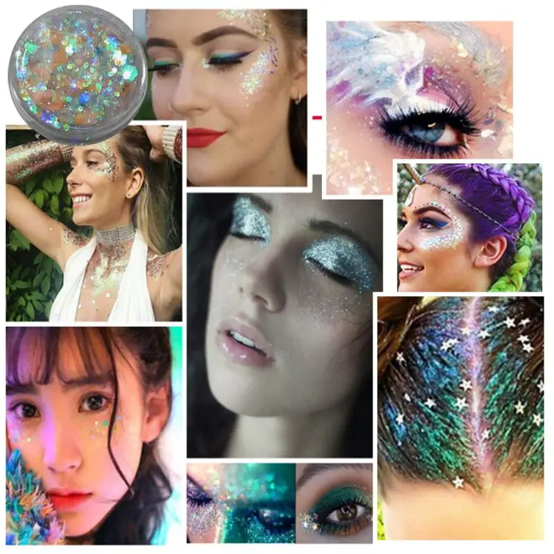 В наличии 14 цветов с блестками тени для век клей не требуется макияж глаз Стикеры