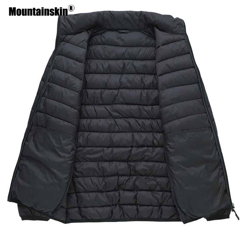 Мужская Легкая парка Mountainskin Повседневная теплая хлопковая куртка брендовая