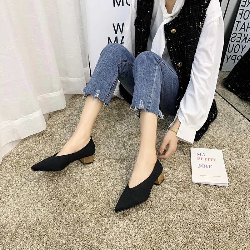 

NEW Arrival 2021 Spring and Autumn Fashion Trend Hot Style Women's Shoes All-match Women's Pointed Casual High Heels Size 35--39